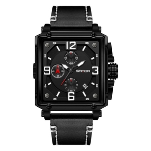 Nuevo diseño SANDA 5304 reloj <span class=keywords><strong>de</strong></span> cuarzo para hombre tres ojos seis puntadas calendario Simple reloj <span class=keywords><strong>de</strong></span> pulsera impermeable - Product Image 1