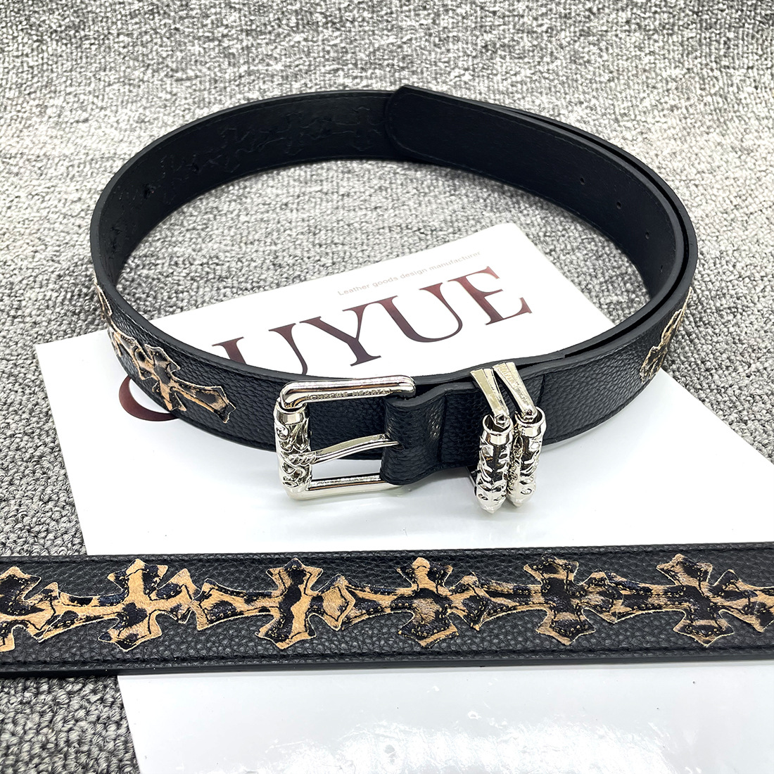 [15 leopard cross] American embroidery belt