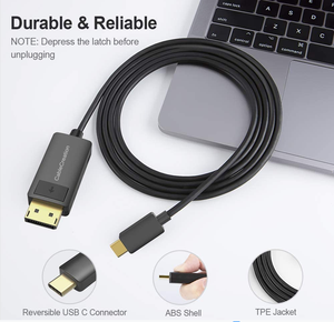สายเคเบิล CableCreation 4K 60Hz USB C to DP 1.2 สาย <span class=keywords><strong>2K</strong></span> 165Hz USB Type C to DP รองรับ Thunderbolt 3/4 สำหรับจอภาพและโปรเจคเตอร์ - Product Image 2