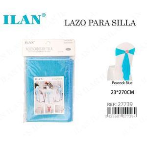 Fascia per Sedia ILAN Blu Pavone 23x27cm Accessorio in Tessuto per Decorazioni Matrimoniali - Product Image 3