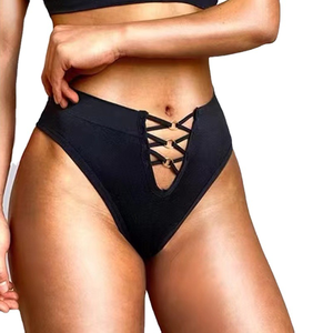 2026 String pour femmes noir, taille haute, sans couture, en maille transparente, de haute qualité, magnifique, avec photos de femmes en string - Product Image 5
