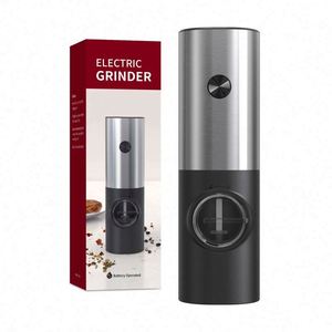 <b>Battery</b> Powered Adjustable Electric Pepper Mill Coarseness Stainless Steel Salt and Pepper Grinder with LED Light - Product Image 2