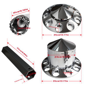 ใหม่ gyatso ฝาครอบ<span class=keywords><strong>ล้อ</strong></span>เพลารถพ่วงโครเมี่ยมพร้อมปลอกดุม33มม. ขนาด5 "สำหรับ<span class=keywords><strong>รถ</strong></span>กึ่ง<span class=keywords><strong>รถ</strong></span>บรรทุก - Product Image 2