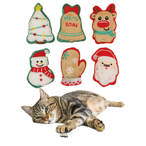 Juguete ecológico para gatos, bonita forma navideña de peluche con hierba gatera integrada para autoentretenimiento, suministros para mascotas para gatos - Product Image 5