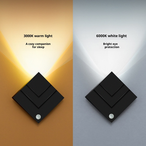Lampe murale rechargeable à détecteur de mouvement PIR, veilleuse LED magnétique, éclairage de marche et de plaque de porte pour escalier, couloir, chambre - Product Image 2