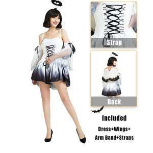 <span class=keywords><strong>Costume</strong></span> da <span class=keywords><strong>Angelo</strong></span> Bianco e <span class=keywords><strong>Angelo</strong></span> <span class=keywords><strong>Nero</strong></span> con Ali per Donna Adulta, Abito per Feste di Halloween in Poliestere - Product Image 4