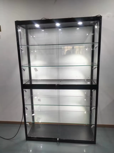 HiKUYA Custom 6ft Tall Aluminum Showcase Glass Smoking Unit for Shop Display Top Cabinets Smoking Display Showcase - Product Image 2