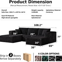 Canapé-lit modulaire en L à combinaison libre avec compression sous vide, ensemble de meubles de salon en gros