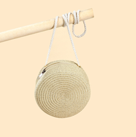 2025 gros vacances enfants paille tissé rond sacs à bandoulière 3 taille Simple filles sac à bandoulière couleur unie enfants porte-monnaie