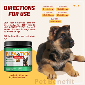 Complément Masticable <span class=keywords><strong>Naturel</strong></span> <span class=keywords><strong>Anti</strong></span>-Puces et Tiques pour Chiens Marque Blanche, Enrichi en Levure de Bière et Vitamines pour la Santé Cutanée - Product Image 4