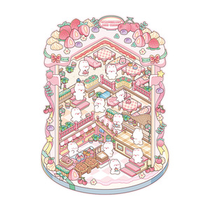 Art Blue Metal 3D Stereo Micro Scene Phong cảnh Collage Sổ tay DIY Nhãn dán Chủ đề Động vật & Thiên nhiên Đồ chơi trẻ em - Product Image 5