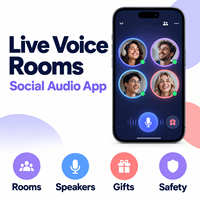 Pengembangan Aplikasi Ruang Obrolan Suara Audio Sosial Kustom untuk IOS Android Dengan Manajemen Speaker Ruang Audio Hadiah Virtual LionCreate