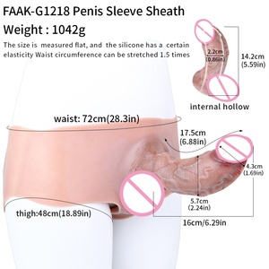 Calzoncillos de Silicona FAAK con Prepucio Realista, Pantalones con Dildo Hueco, Masturbador Masculino, Juguetes Sexuales para Hombres, Alargador de Pene - Product Image 6
