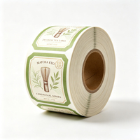 Étiquettes personnalisées en rouleau avec illustration de fouet à matcha japonais en bambou, autocollants adhésifs pour l'emballage des boîtes de thé, impression
