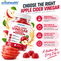 Gummies de Vinaigre de Cidre de Pomme pour Adultes Marque Blanche – Complément Alimentaire ACV pour la Digestion et la Gestion du Poids – 60 Unités