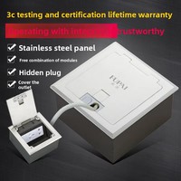 Prise de sol étanche FUPAI 130 en acier inoxydable, design dissimulé à côté ouvert, IP44, 10A, 110V, courant nominal, mise à la terre EU/US