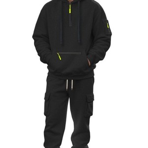 Cross-Border per il nuovo abbigliamento sportivo Casual da uomo in pile lavorato a maglia autunno inverno <span class=keywords><strong>felpa</strong></span> con cerniera Multi-tasca pantaloni <span class=keywords><strong>Cargo</strong></span> - Product Image 5