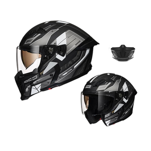 Casque modulaire rétro certifié Security 3C DOT, convertible intégral et trois-quarts, pour la conduite à moto - Product Image 4