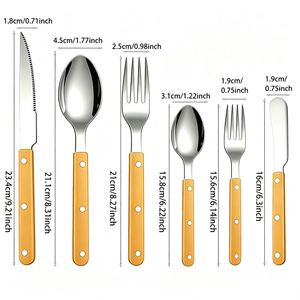 Wholesale Stainless Steel Cutlery Set <b>Knife</b> <b>Fork</b> Spoon Butter <b>Knife</b> PP Handle Flatware Sets for Wedding Restaurant Hotel - Product Image 2