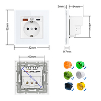 Prises électriques européennes SRAN Home, type Schuko, charge rapide, prise murale avec ports USB