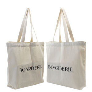 Sac shopping en toile blanche grande capacité, réutilisable, écologique, avec logo imprimé personnalisé - Product Image 4