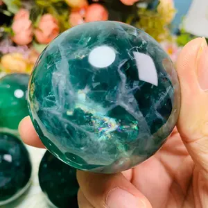 Wholesale High Quality Natural Gemstone Healing Stone Green Fluorite Sphere for decoration or gift