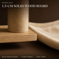 Système d'escalade mural pour chat en bois massif avec étagères en corde de sisal, hamac et griffoir, mobilier mural pour chat d'intérieur