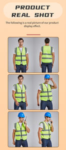 चिंतनशील सुरक्षा बनियान कक्षा 2 एन आईएसओ कक्षा 2 के काम कपड़े निर्माण स्थल सुरक्षा अनुकूलित लोगो लुभावनी - Product Image 2
