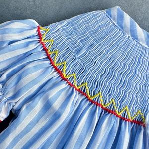 Abito estivo personalizzato in <span class=keywords><strong>cotone</strong></span> per bambine comode a manica corta con motivo pasquale stile Boutique ricamato - Product Image 6