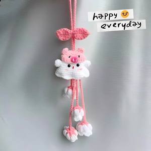 <span class=keywords><strong>Colgante</strong></span> de coche de ganchillo hecho a mano con diseño de calabaza fantasma, <span class=keywords><strong>colgante</strong></span> de coche de ganchillo con diseño de campanilla, dijes de ganchillo para bolso con diseño de lirio de los valles, decoración de coche de ganchillo - Product Image 4