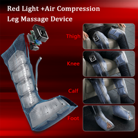 Kabelloser Luftkompressions-Beinmassagegerät mit Rotlicht 660nm 850nm, 5-Kammer-Wärme und Vibration für Beinkomfort bei langer Sitzsituation