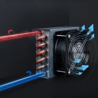 Mini condenseur de refroidissement par air pour climatiseur 12V, équipement d'échange thermique pour usine, pour tube en cuivre de 7 mm à ailettes