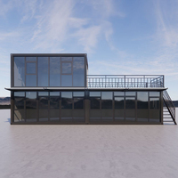 détachable de luxe de 2 étages pour stand d'immeuble de bureaux Maison modulaire préfabriquée en panneaux sandwich pour camp