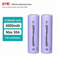 Batería de Iones de Litio Recargable EVE 21700 40p 4000mAh de Fábrica para Altavoz Portátil, Radio, Cámara Digital