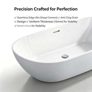 <span class=keywords><strong>Vasca</strong></span> <span class=keywords><strong>da</strong></span> Bagno Moderna Autoportante in Acrilico per Adulti, <span class=keywords><strong>Vasca</strong></span> Idromassaggio Indipendente, <span class=keywords><strong>Vasca</strong></span> <span class=keywords><strong>da</strong></span> Bagno in Solid Surface per Casa e Hotel - Product Image 3