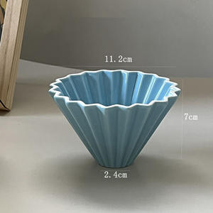 <span class=keywords><strong>Filtre</strong></span> à café en céramique en forme de fleur élégant goutteur pour café avec support en bois - Product Image 4