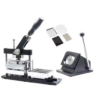 Retângulo de alta eficiência 80*53mm Ímã do refrigerador Emblema do botão Making + 80*53mm Cortador de papel + 200pcs Componente do ímã do refrigerador - Product Image 1