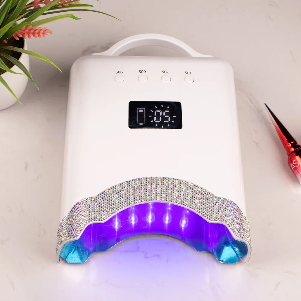 2023 diamanti lampade stile cristallo Pro cura ricaricabile Cordless 78w gel uv lampada a led nail machine