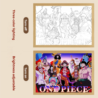 Lámpara LED de Anime con Control Remoto, Panel Acrílico, Decoración Manga, Decoración para Cuarto de Jugadores, Lámpara de Noche, Decoración para el Hogar, Arte de Pared