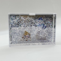 Magnifique cadre photo en acrylique transparent avec liquide et paillettes flottantes, idéal pour toutes les occasions, souvenir ou cadeau.