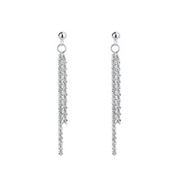Boucles d'oreilles pendantes minimalistes Gaovo à longue chaîne et pompon, en acier inoxydable plaqué or, motif Popcorn, pour femme, usage quotidien