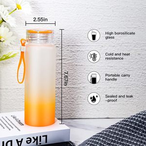 LOVFE Bouteille d'eau en verre de voyage 400 ml en gros, haute qualité, anti-fuite, écologique, pour la rentrée scolaire, design créatif - Product Image 2