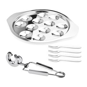 Assiette de service en forme d'escargot, <span class=keywords><strong>12</strong></span> <span class=keywords><strong>trous</strong></span>, assiette de service en acier inoxydable, fruits de mer, outils alimentaires pour la nourriture - Product Image 4