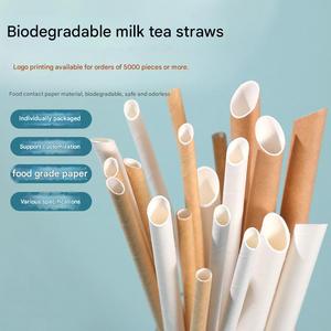 หลอดดูดน้ำแบบใช้แล้วทิ้ง บรรจุภัณฑ์แยกชิ้น ย่อยสลายได้ สำหรับเครื่องดื่ม กาแฟ นม ชา ขนาด 6 8 12 มม. หลอดหนา เกรดอาหาร ทำจากกระดาษ - Product Image 5