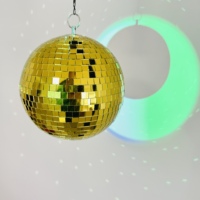 Kit boule disco miroir 20 cm avec moteur AC et projecteur - Boule scintillante rotative pour KTV, bar, mariage, DJ, décoration d'ambiance de scène