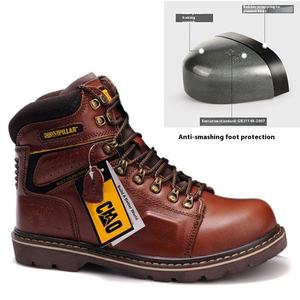 Botas de trabajo clásicas de invierno para hombre, zapatos de seguridad de piel de vaca antigolpes Tough Guy con protección de pie de gran tamaño y capa de dedo gordo - Product Image 6