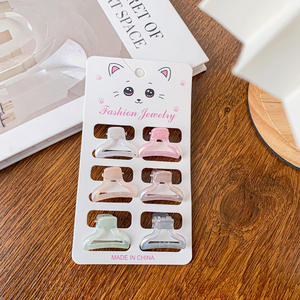 Venta al por Mayor de Juego de 6 Pinzas para el Cabello de Colores Pastel, Mini Pinzas de Plástico para el Cabello, Varias Formas, Pinzas para el Cabello para Niños - Product Image 6