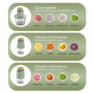 Chất lượng đa chức năng bé 3 in1 thịt máy xay sinh tố 0.5 + 0.8 + 2.5L Công suất điện xử lý thực phẩm với lưỡi thép không gỉ - Product Image 2