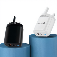 Chargeur USB C QC3.0 Prise PD 20W Double Port Charge Rapide Adaptateur Mural Chargeur de Téléphone Mobile Compatible avec les Écouteurs