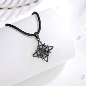 Merryshine ibu dari mutiara simpul ajaib Celtic liontin penyihir Pagan Wiccan simbol pistol hitam berlapis penyihir simpul kalung - Product Image 6